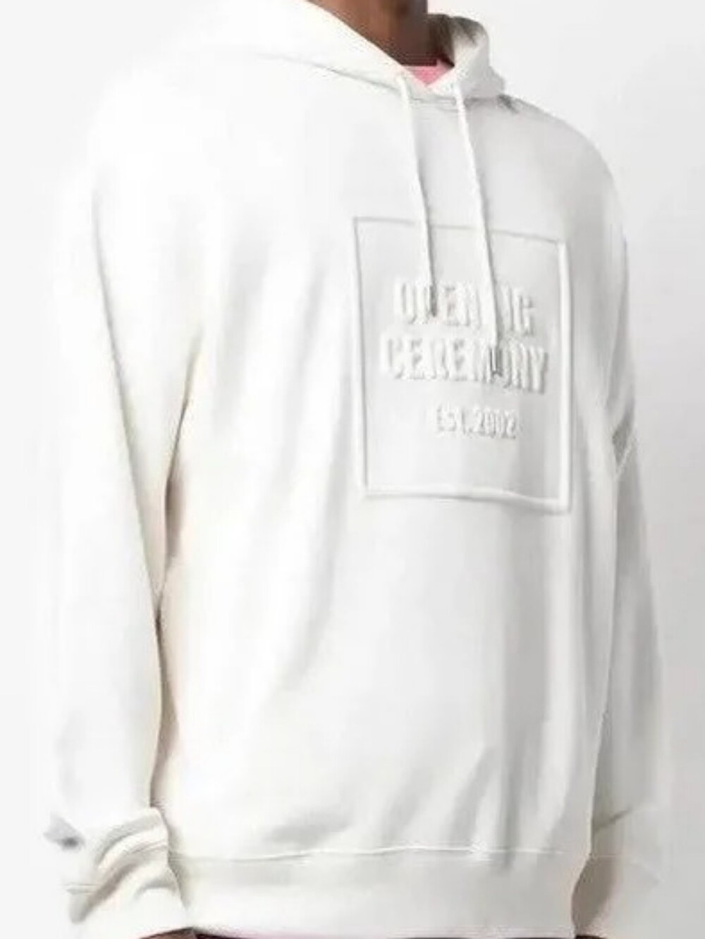 OPENING CEREMONY White Cloud Embossed Box Logo Hoodie $230 NWT